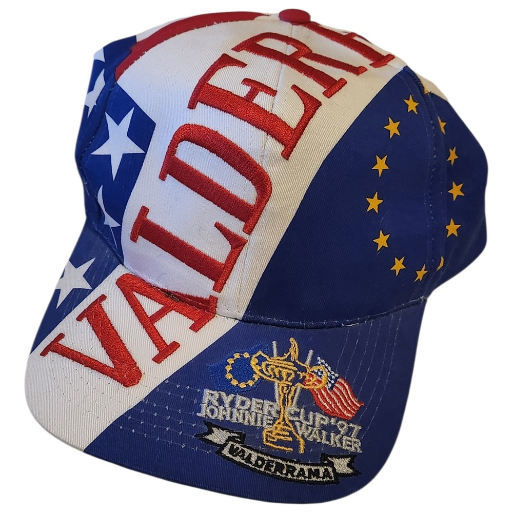Ryder Cup 97 Valderrama Golf Cap‎ USA Europe Flag Johnnie Walker Event Hat